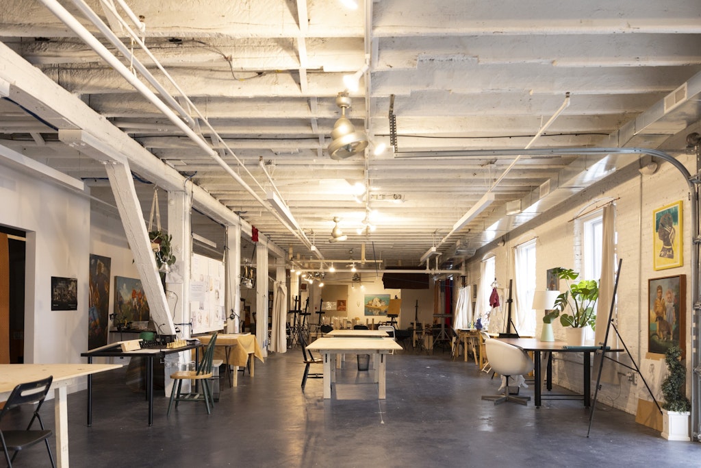 The open floorplan of the Boston Figurative Arts Center